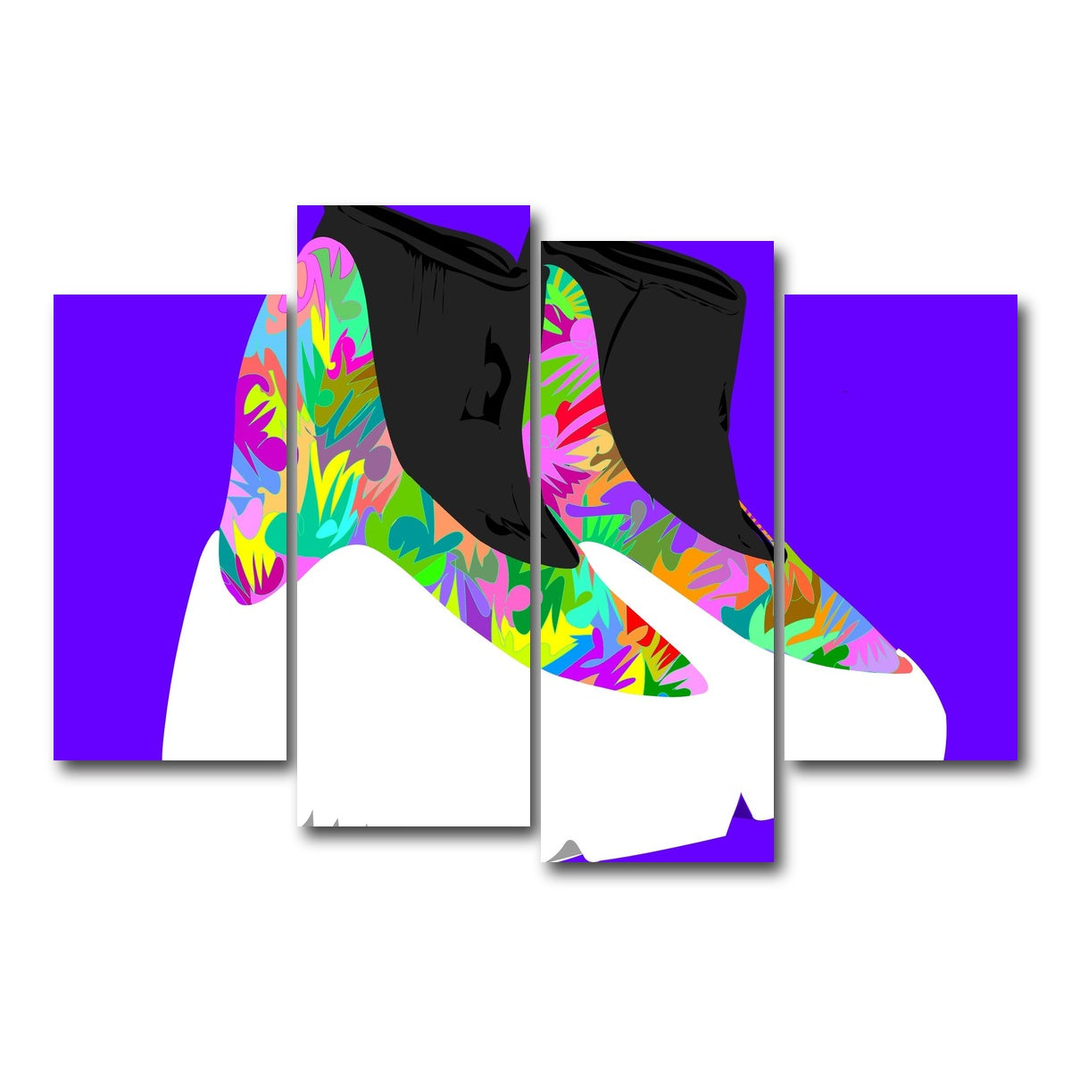 AUTO-MOCKUP WHITE | yeezy boots future | 4 Piece | Gallery Wrap Canvas | group=4_short