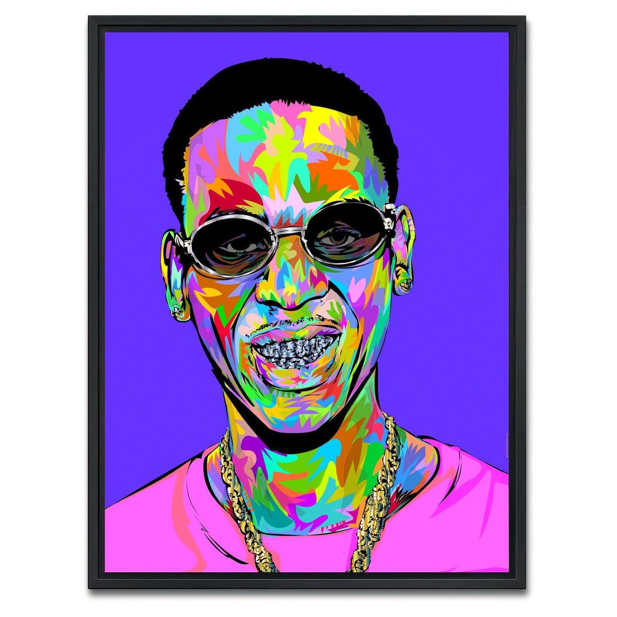 AUTO-MOCKUP WHITE | young dolph rip | 1 Piece | Black Framed Canvas | group=3x4