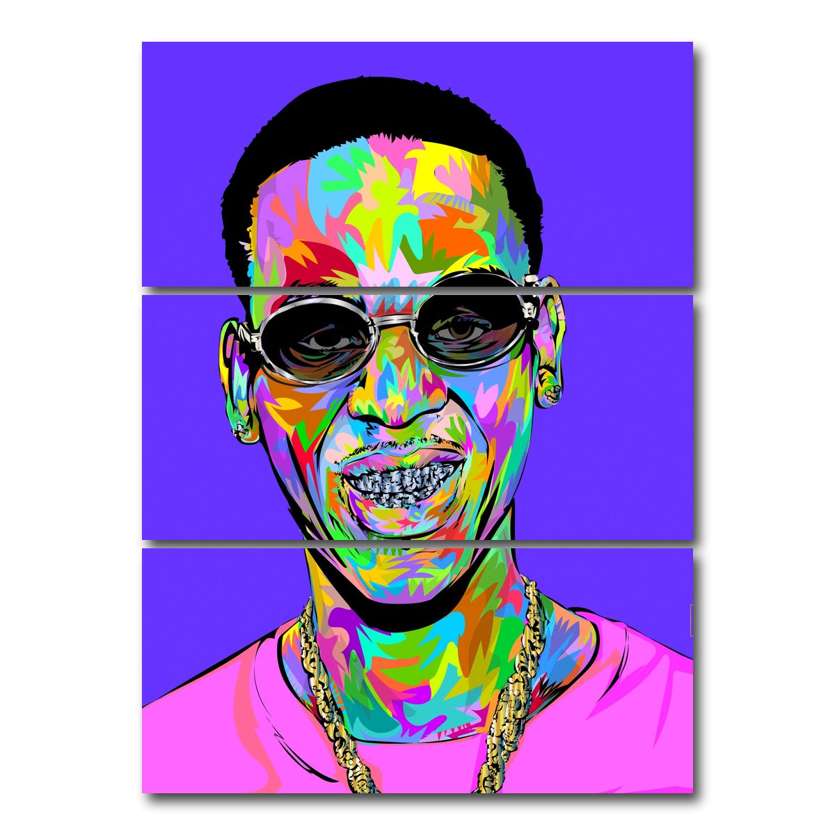 AUTO-MOCKUP WHITE | young dolph rip | 3 Piece | Gallery Wrap Canvas | group=8x18_stacked