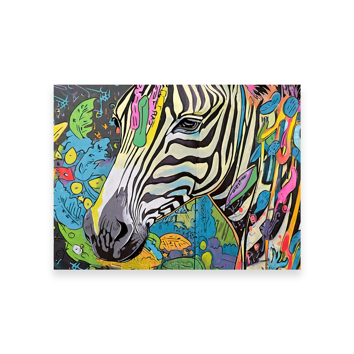 Zebra Graffiti Wall Art