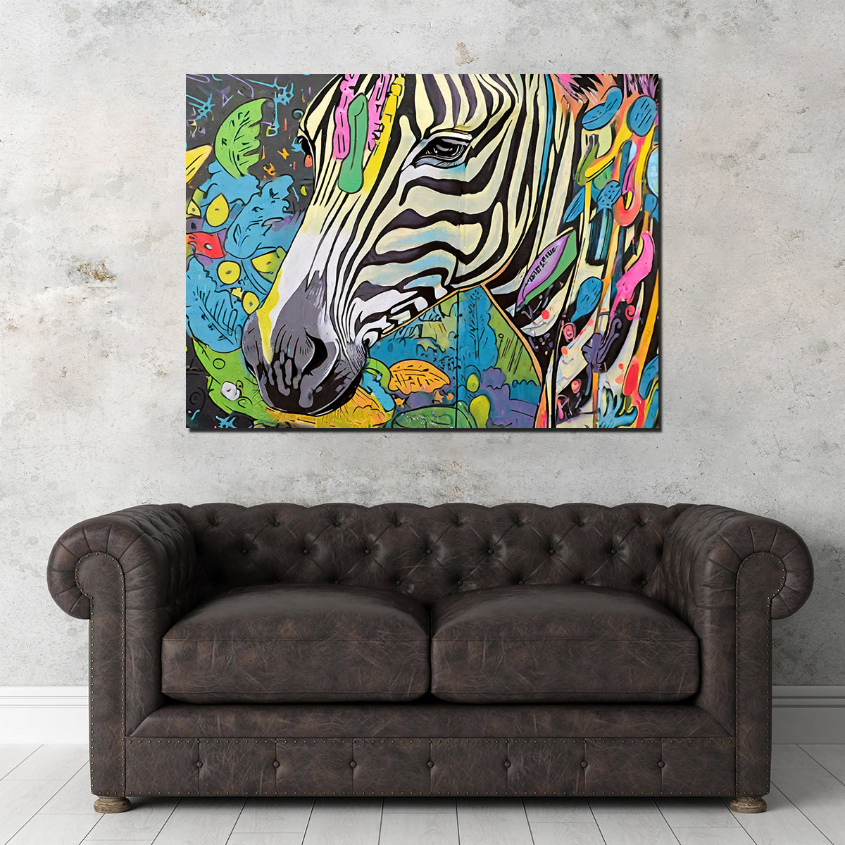 Zebra Graffiti Wall Art