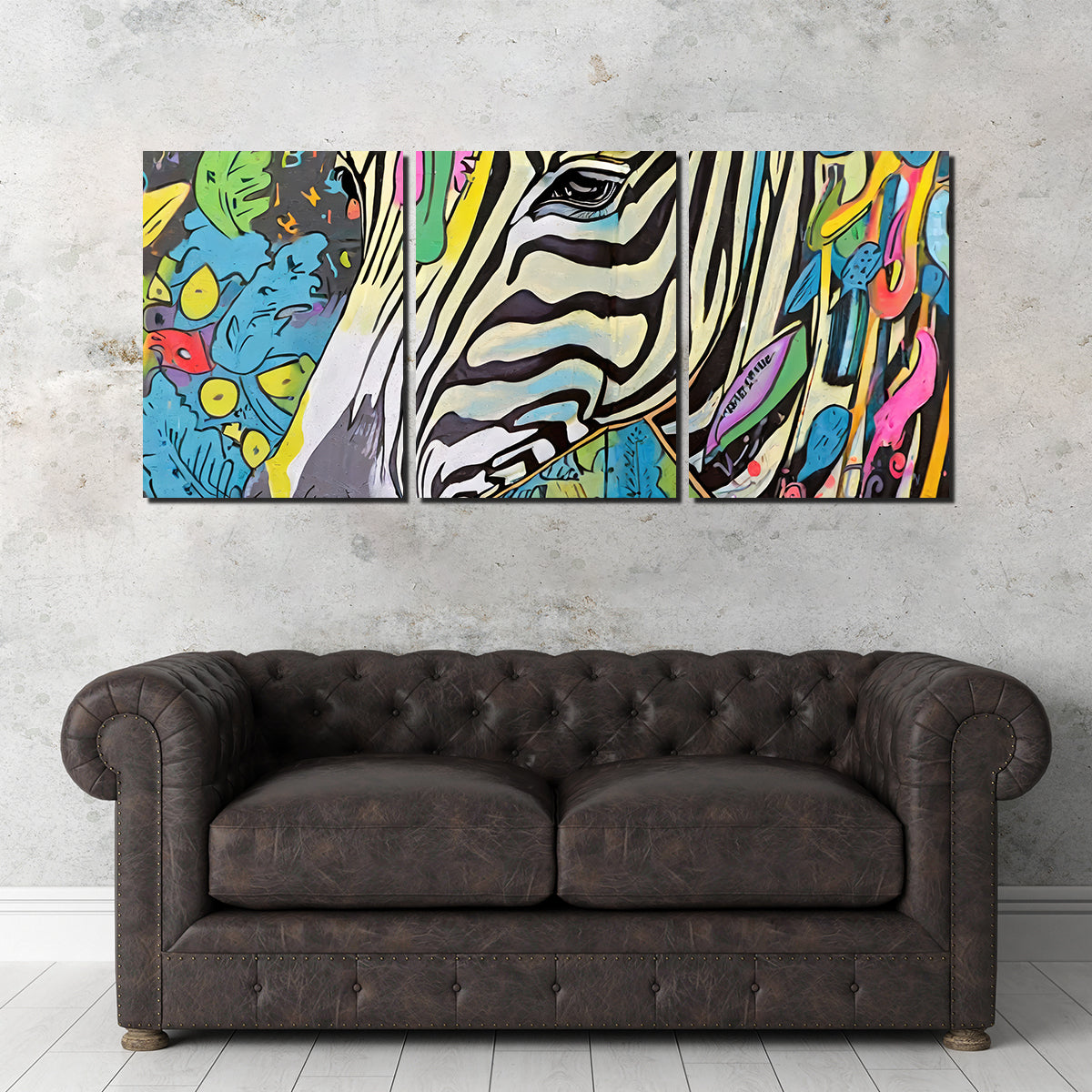 Zebra Graffiti Wall Art