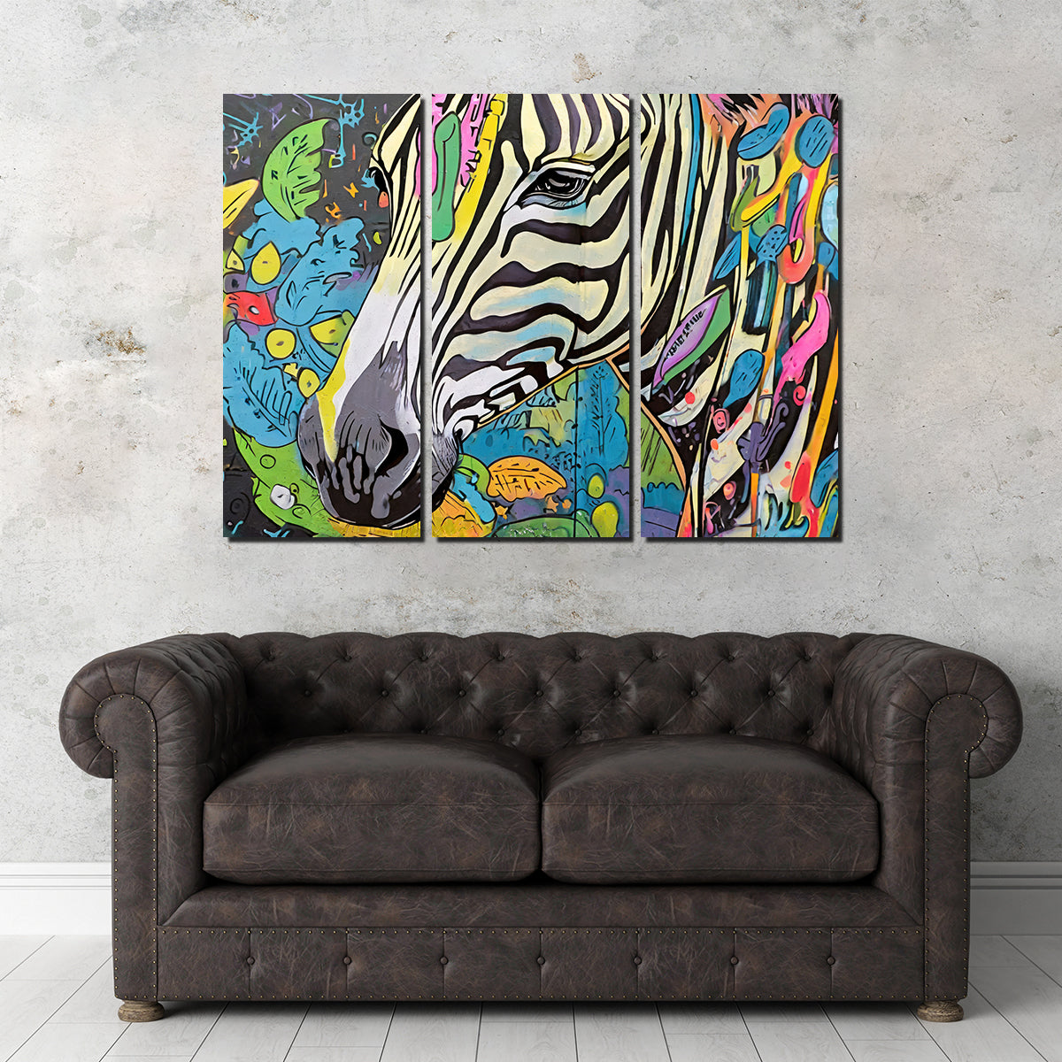 Zebra Graffiti Wall Art