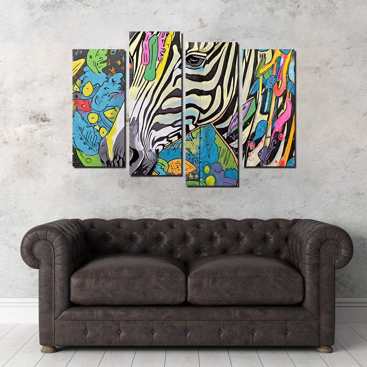 Zebra Graffiti Wall Art