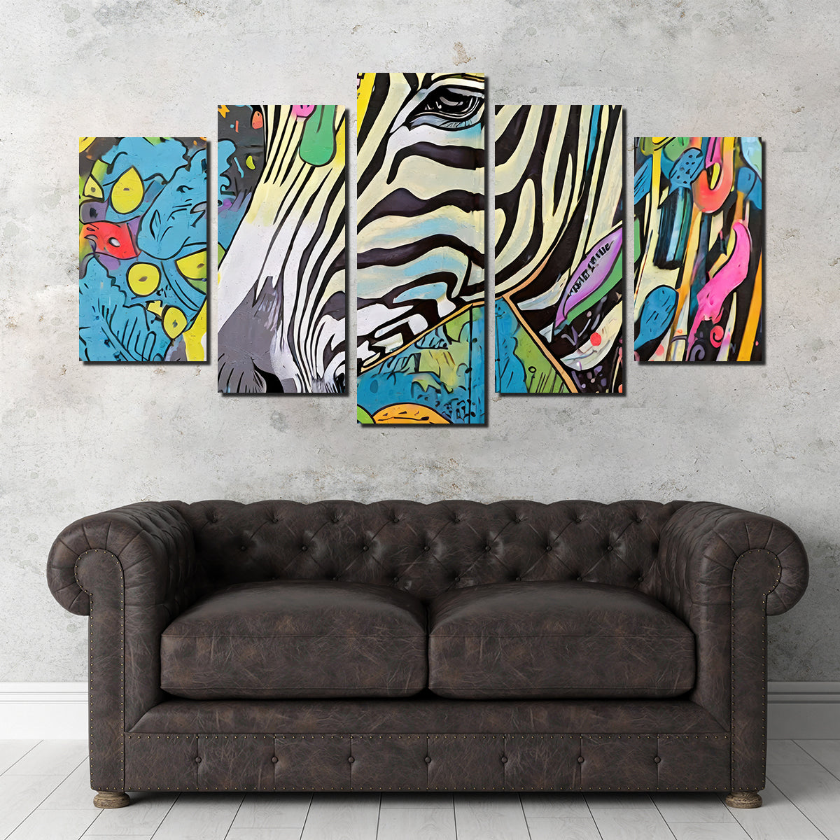 Zebra Graffiti Wall Art