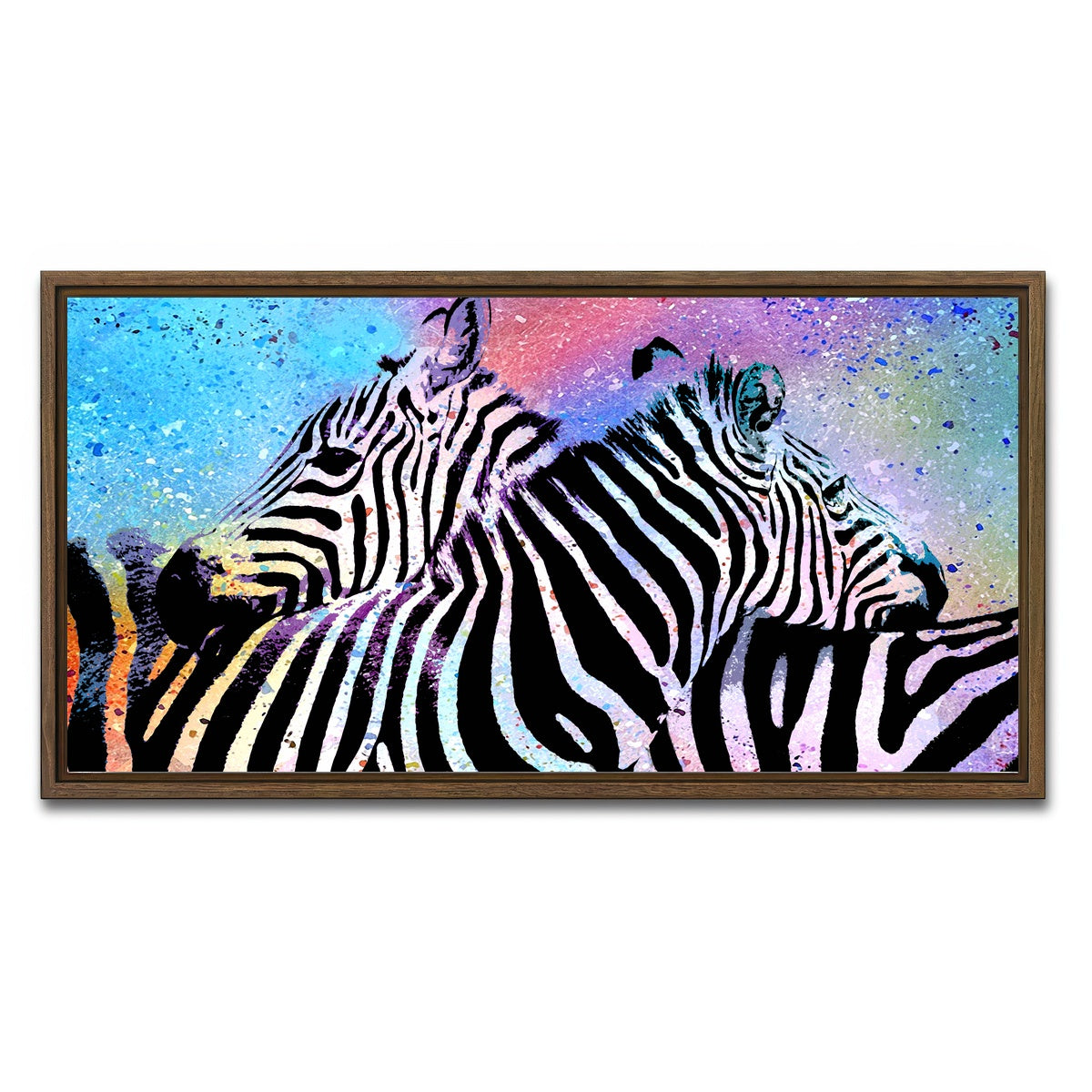 AUTO-MOCKUP WHITE | zebras | 1 Piece | Walnut Framed Canvas | group=2x1