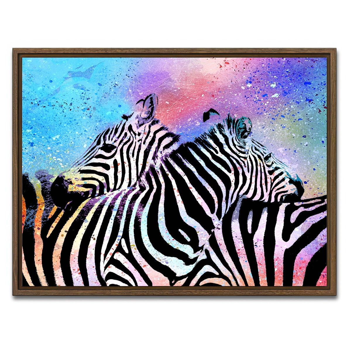 AUTO-MOCKUP WHITE | zebras | 1 Piece | Walnut Framed Canvas | group=4x3