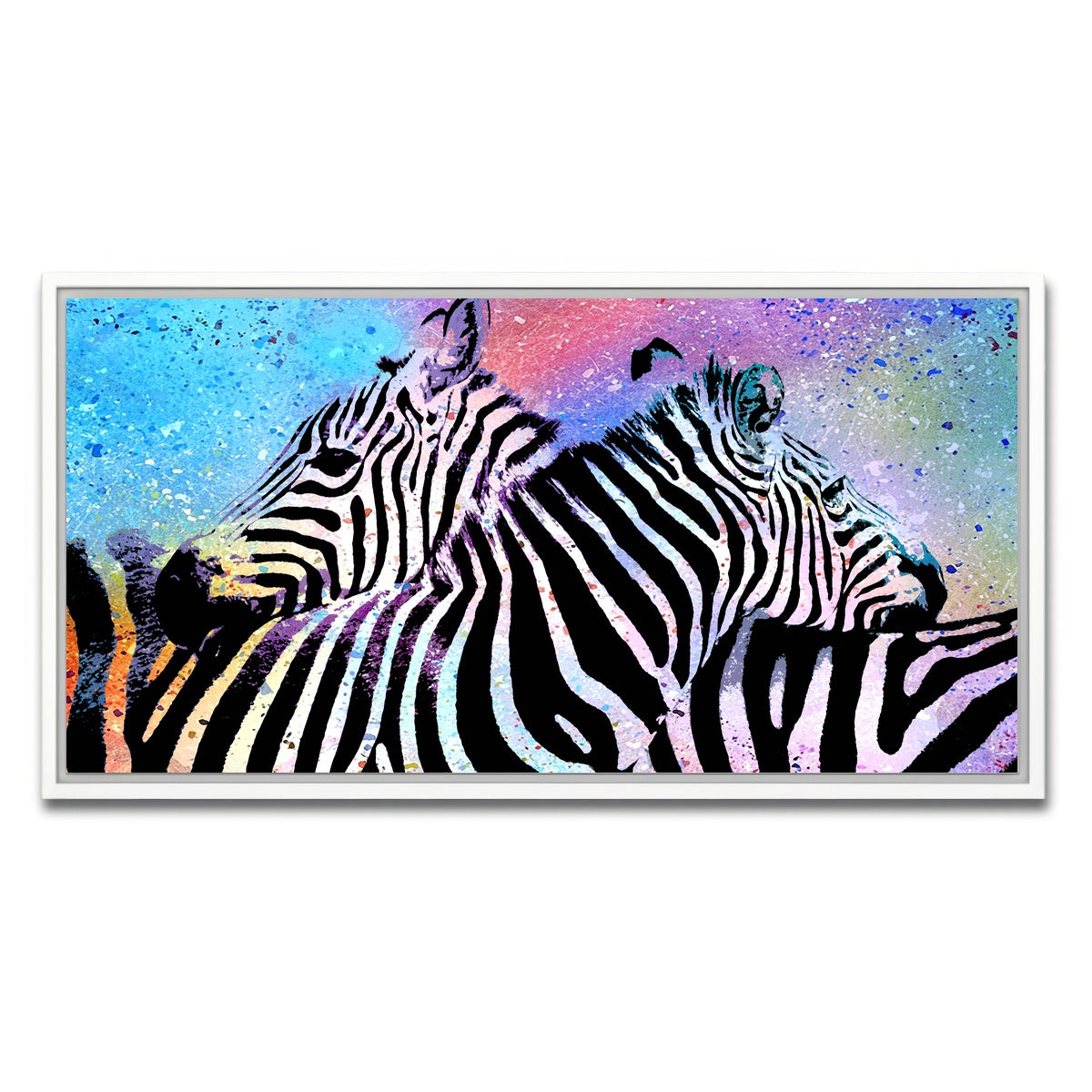 AUTO-MOCKUP WHITE | zebras | 1 Piece | White Framed Canvas | group=2x1