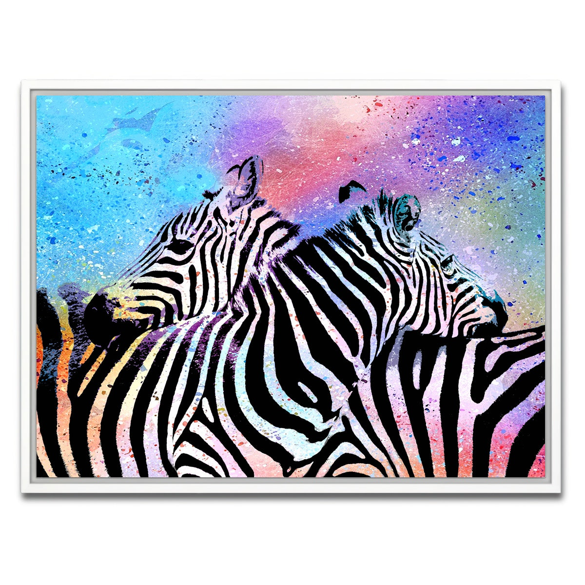 AUTO-MOCKUP WHITE | zebras | 1 Piece | White Framed Canvas | group=4x3