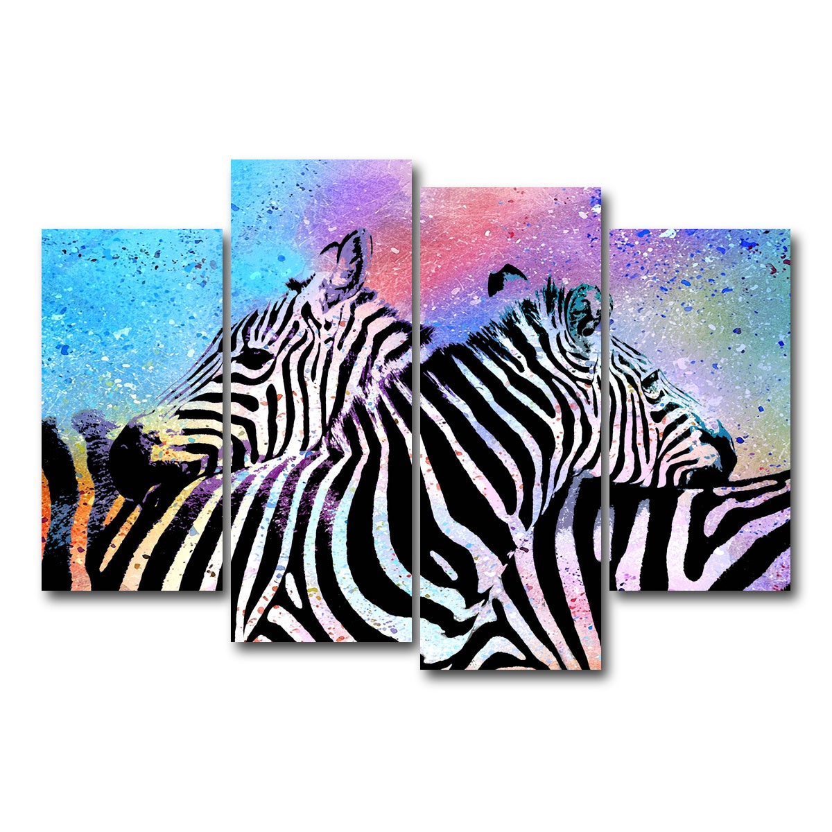 AUTO-MOCKUP WHITE | zebras | 4 Piece | Gallery Wrap Canvas | group=4_short