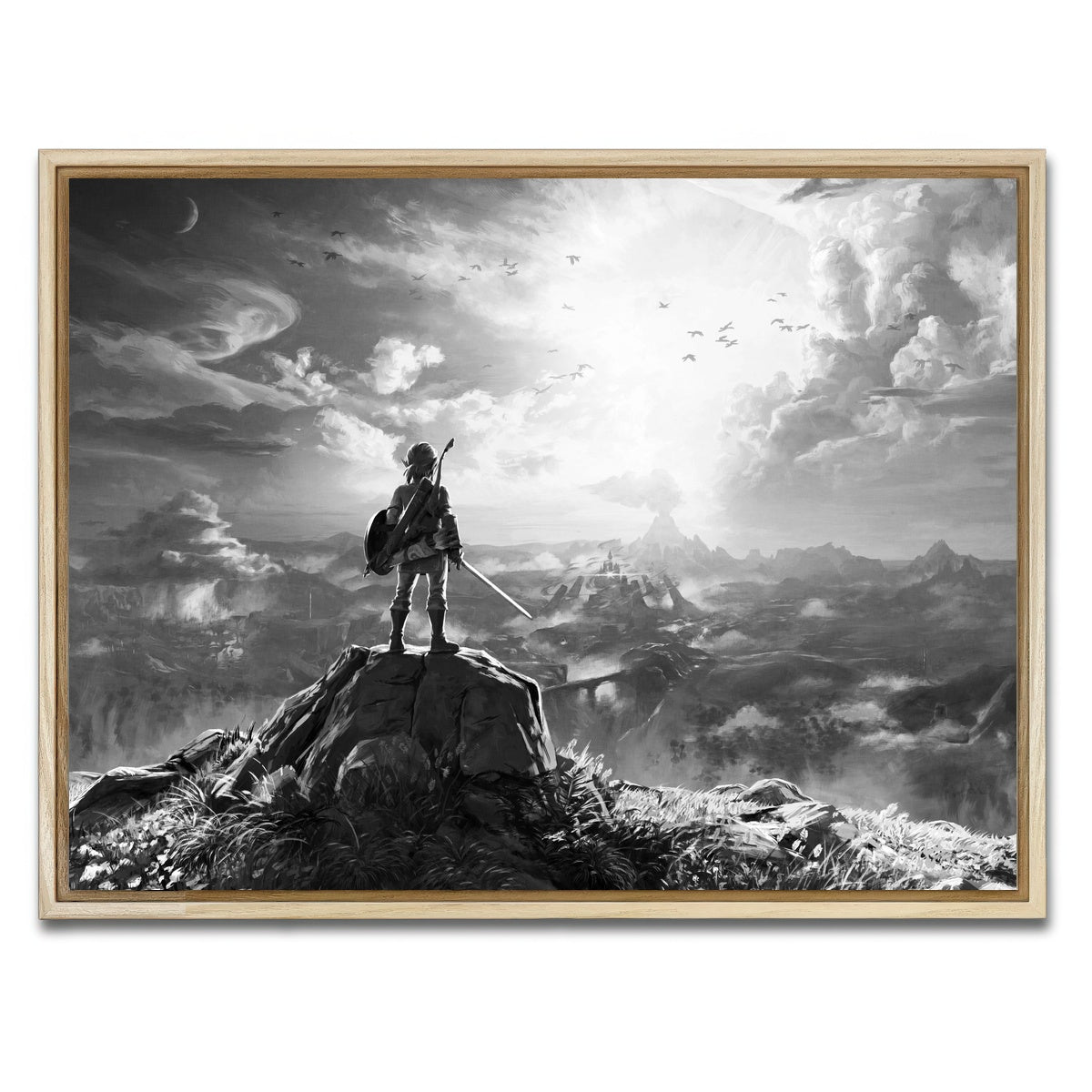 AUTO-MOCKUP WHITE | zelda grayscale | 1 Piece | Natural Framed Canvas | group=4x3