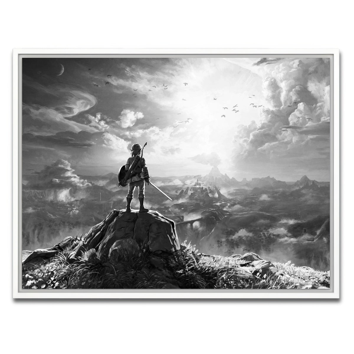 AUTO-MOCKUP WHITE | zelda grayscale | 1 Piece | White Framed Canvas | group=4x3