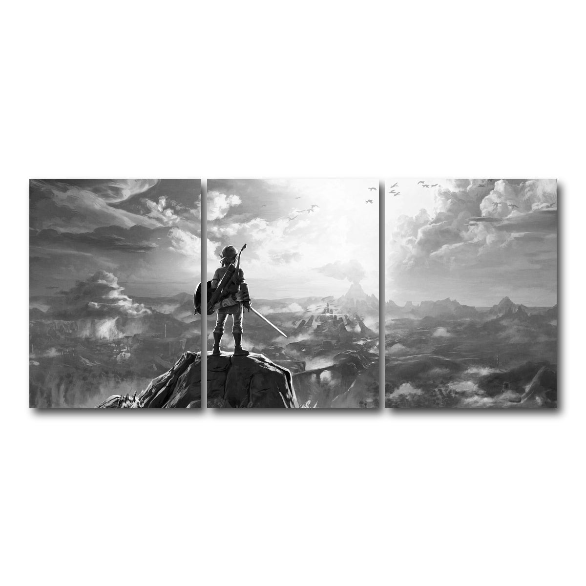 AUTO-MOCKUP WHITE | zelda grayscale | 3 Piece | Gallery Wrap Canvas | group=18x24
