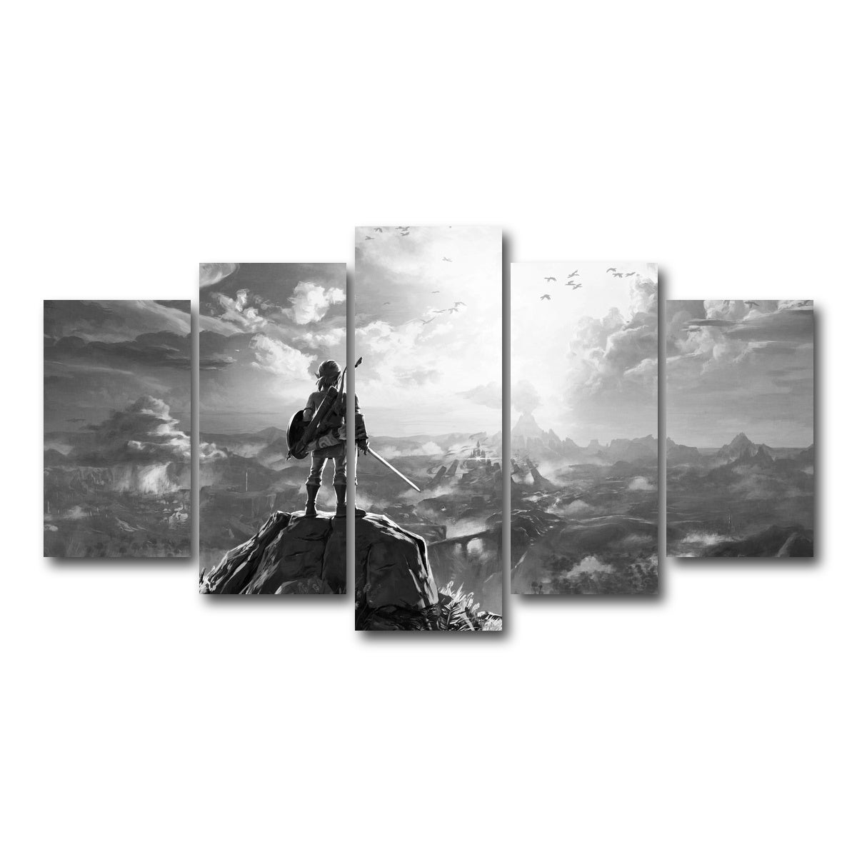 AUTO-MOCKUP WHITE | zelda grayscale | 5 Piece | Gallery Wrap Canvas | group=5_normal
