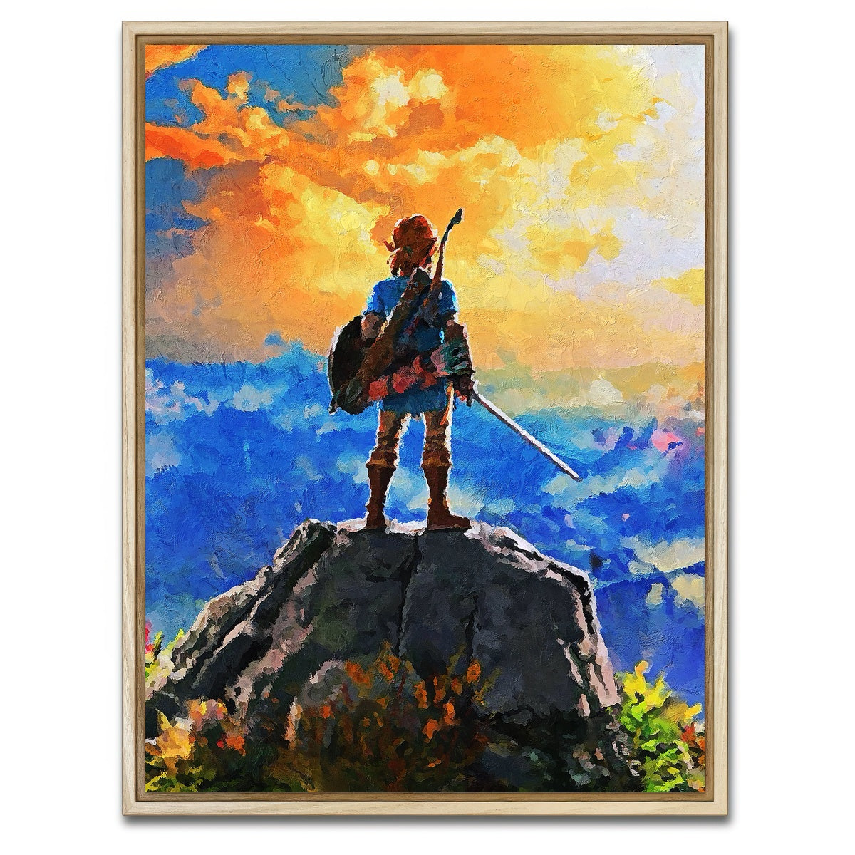 AUTO-MOCKUP WHITE | zelda painting | 1 Piece | Natural Framed Canvas | group=3x4