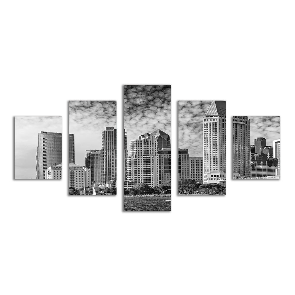 San Diego Monochrome Skyline Wall Art
