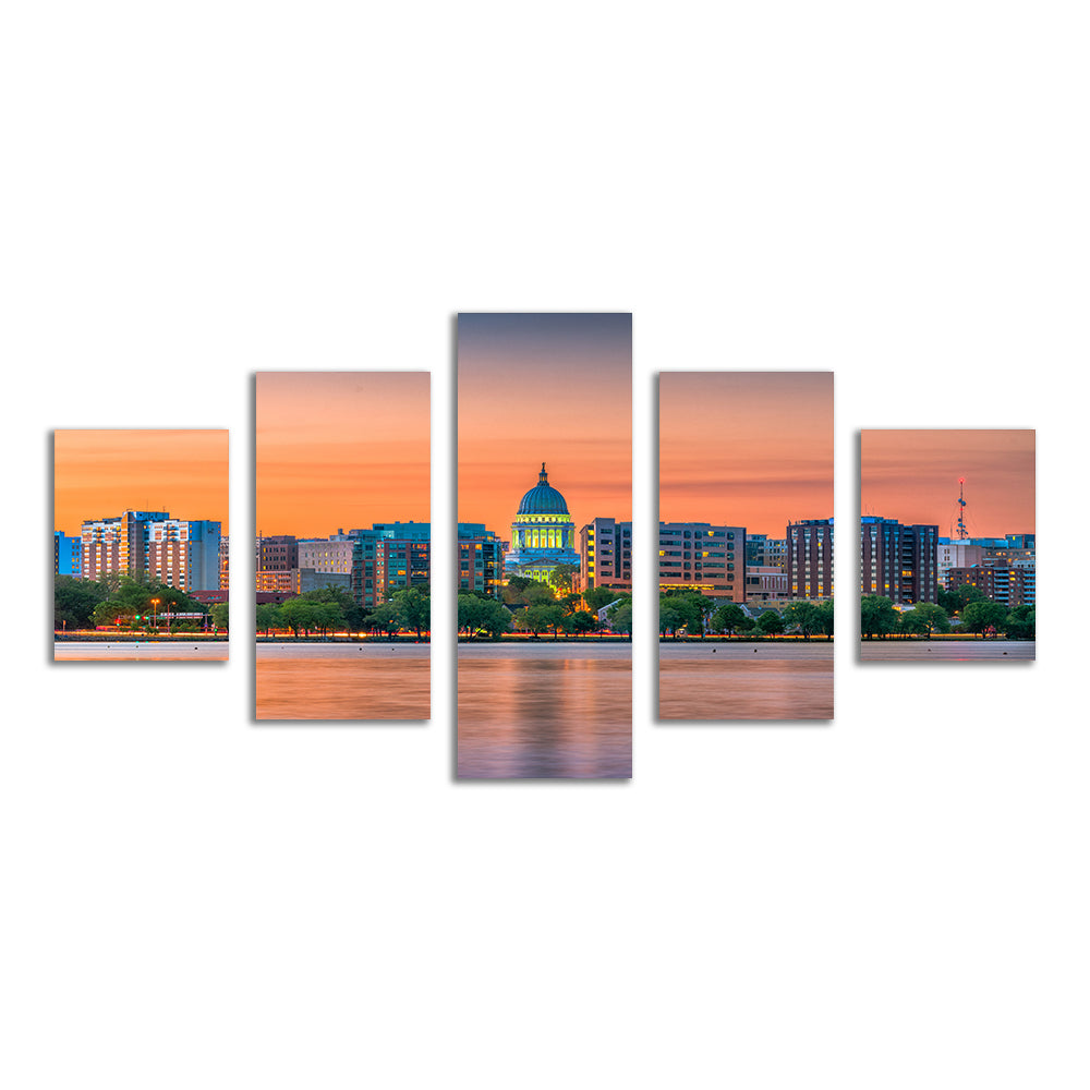 Madison Skyline At Dusk Wall Art