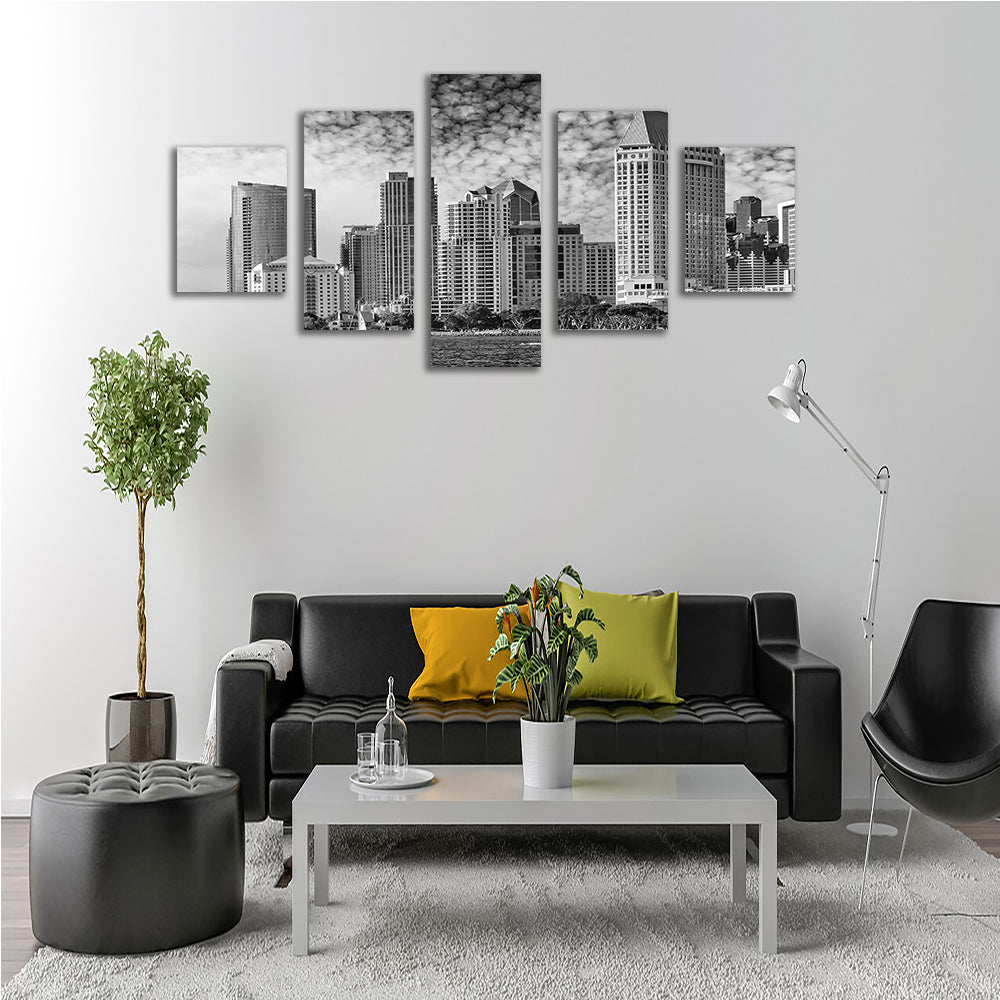 San Diego Monochrome Skyline Wall Art