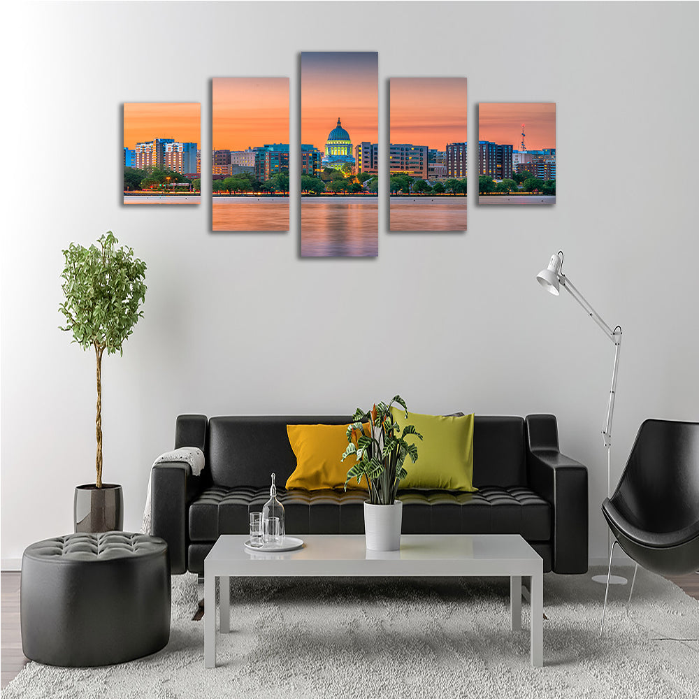 Madison Skyline At Dusk Wall Art