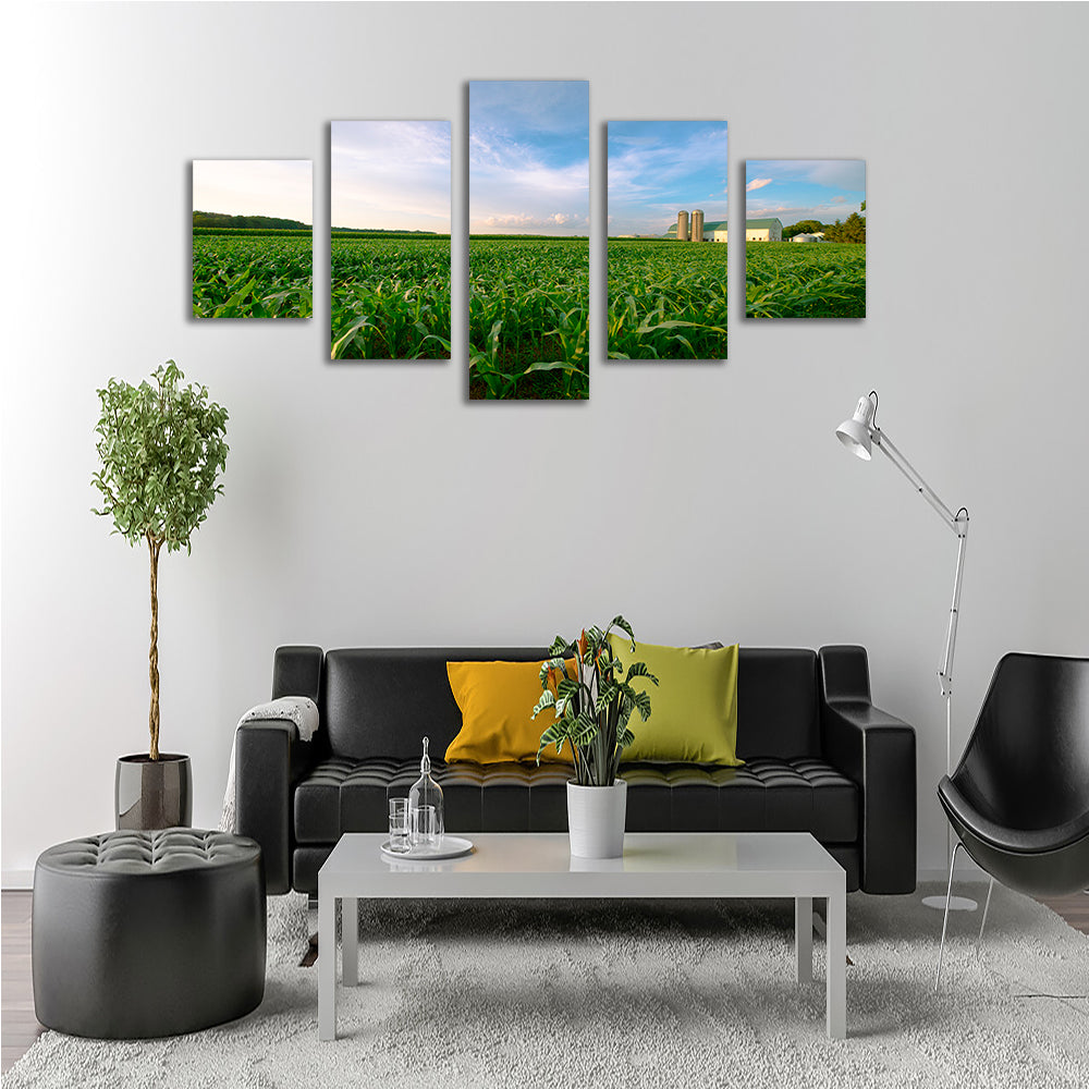Wisconsin Dairy Farm By Field Of Corn Wall Art