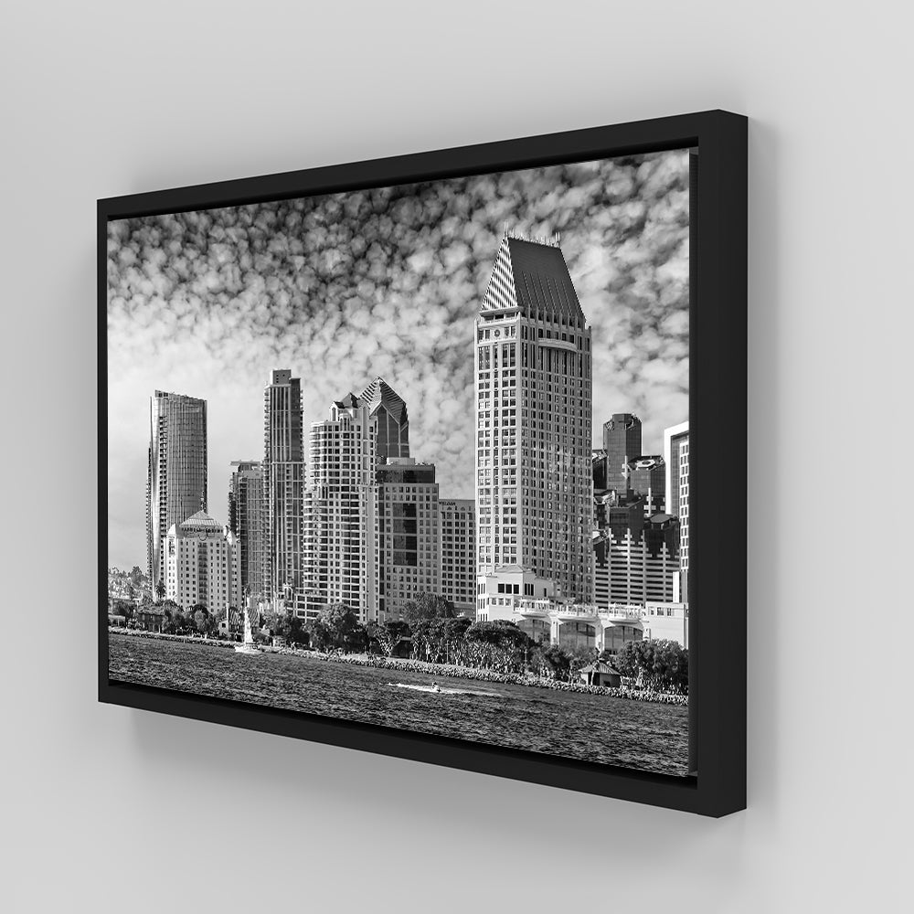 San Diego Monochrome Skyline Wall Art