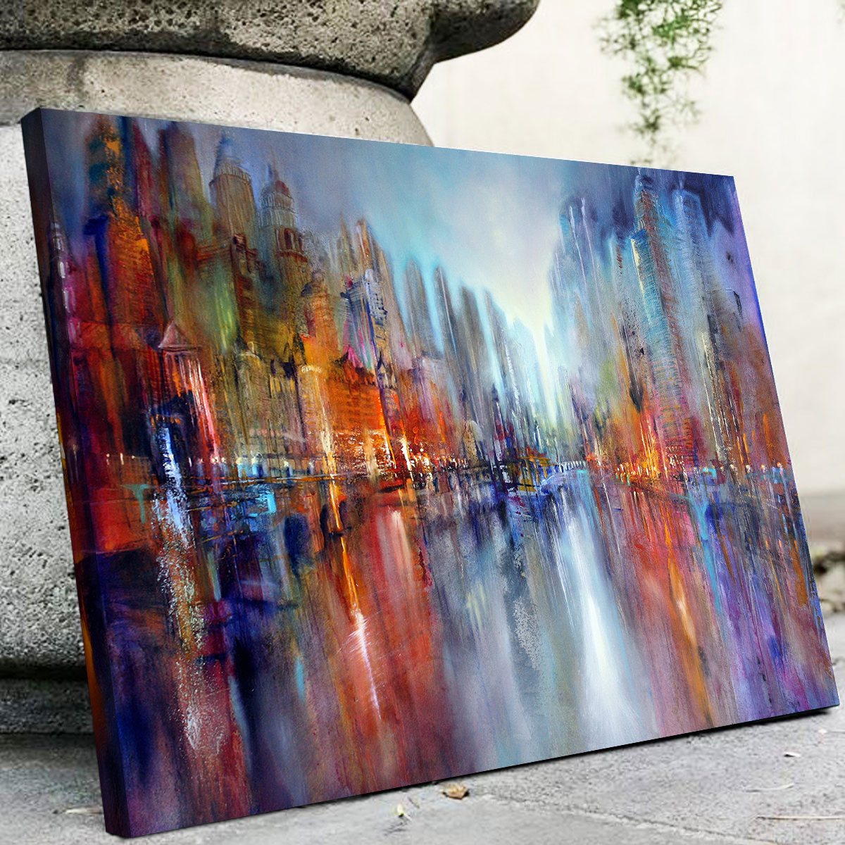 City by the River Wall Art