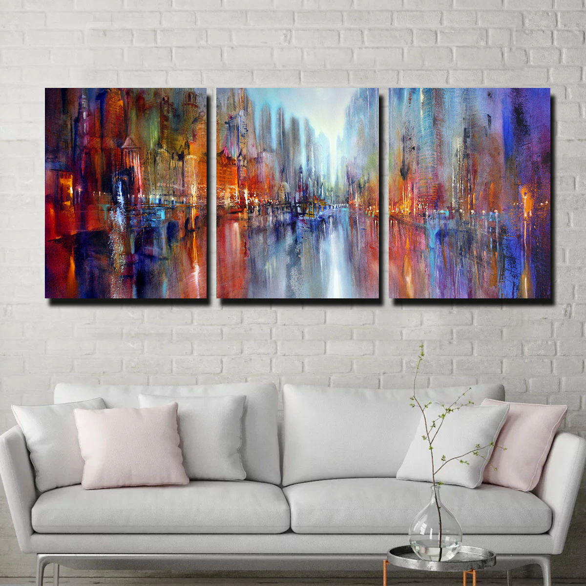 City by the River Wall Art