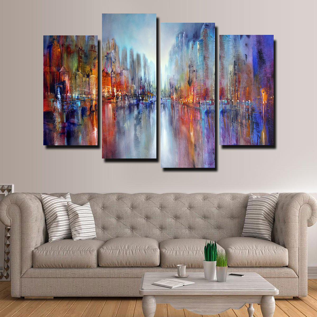 City by the River Wall Art