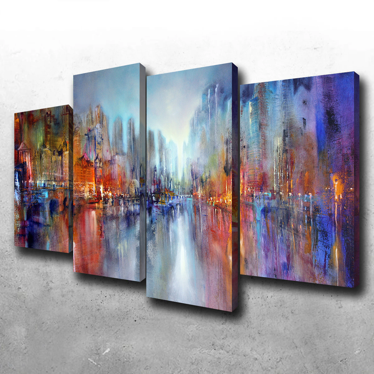 City by the River Wall Art