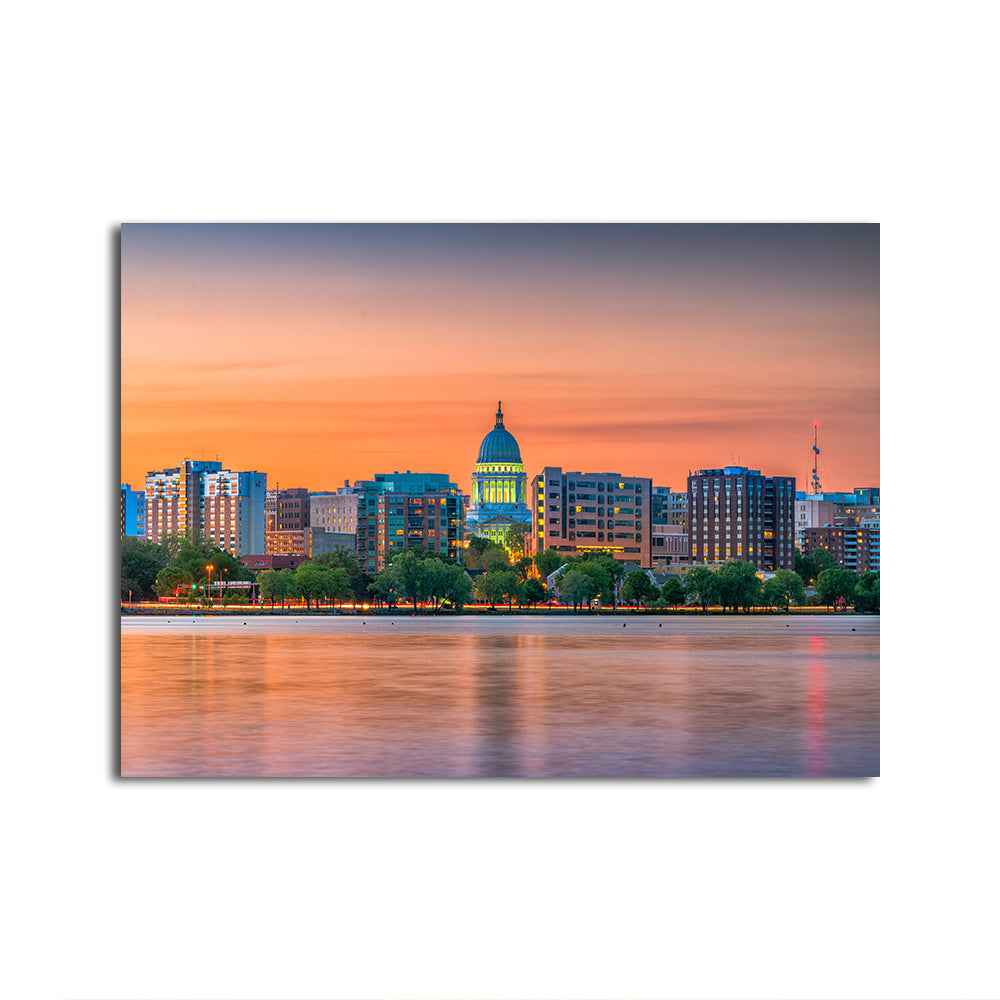 Madison Skyline At Dusk Wall Art