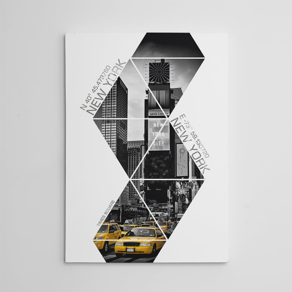 Coordinates New York City Times Square Wall Art