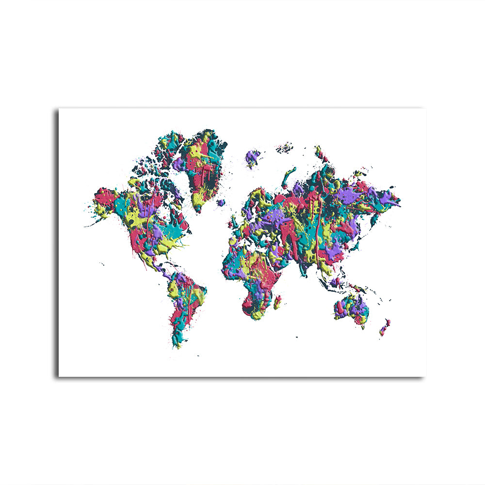 Pop Art World Map - White