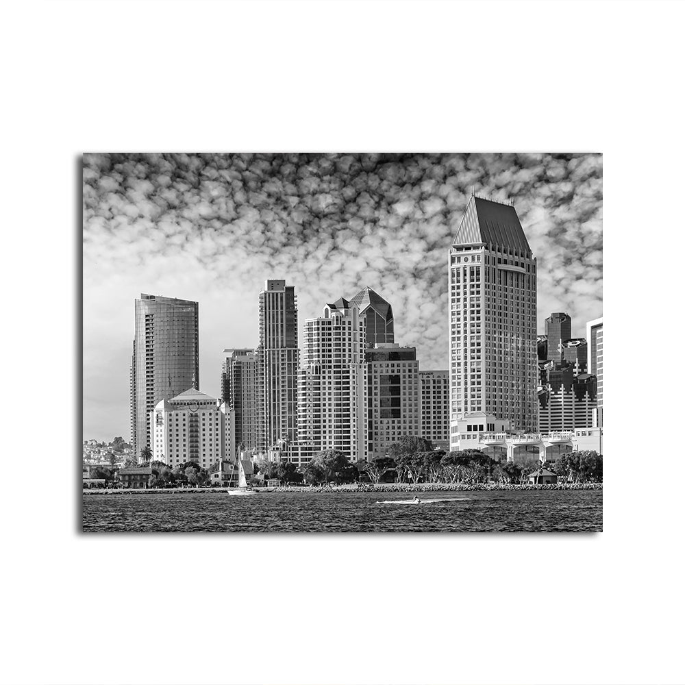 San Diego Monochrome Skyline Wall Art