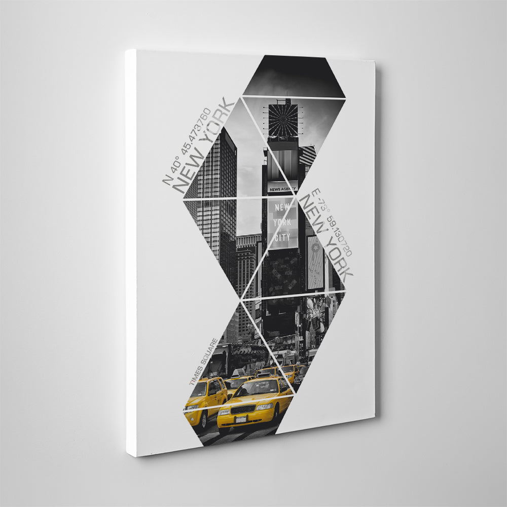Coordinates New York City Times Square Wall Art