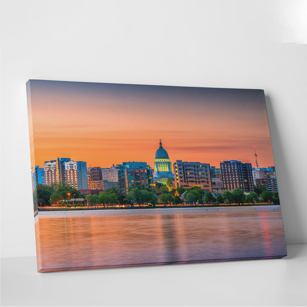 Madison Skyline At Dusk Wall Art