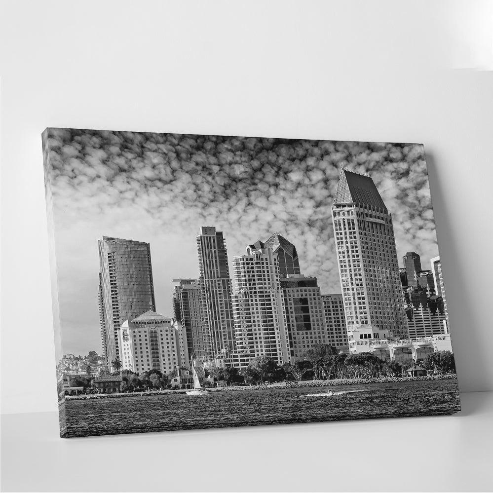 San Diego Monochrome Skyline Wall Art
