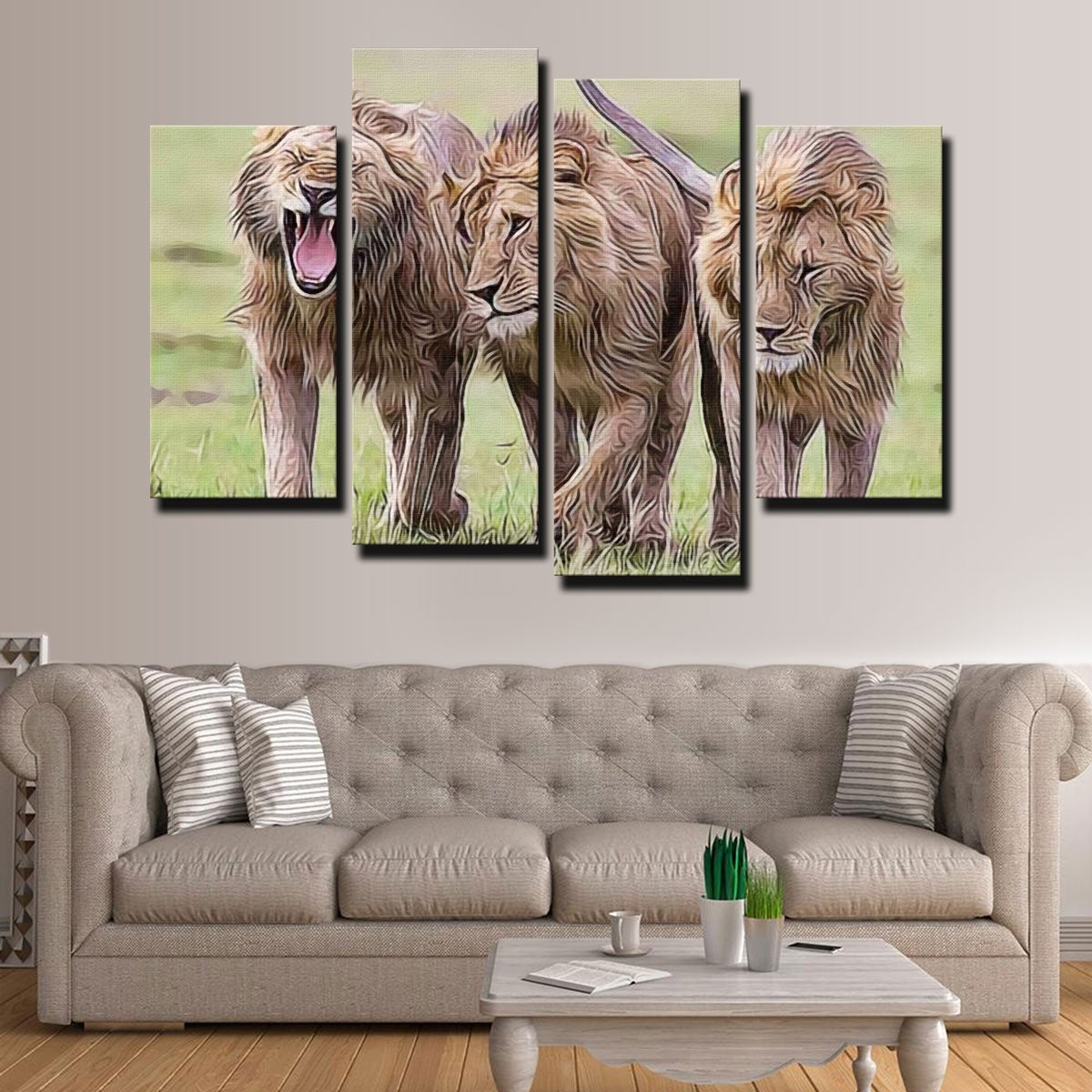 Lions Art Canvas Set