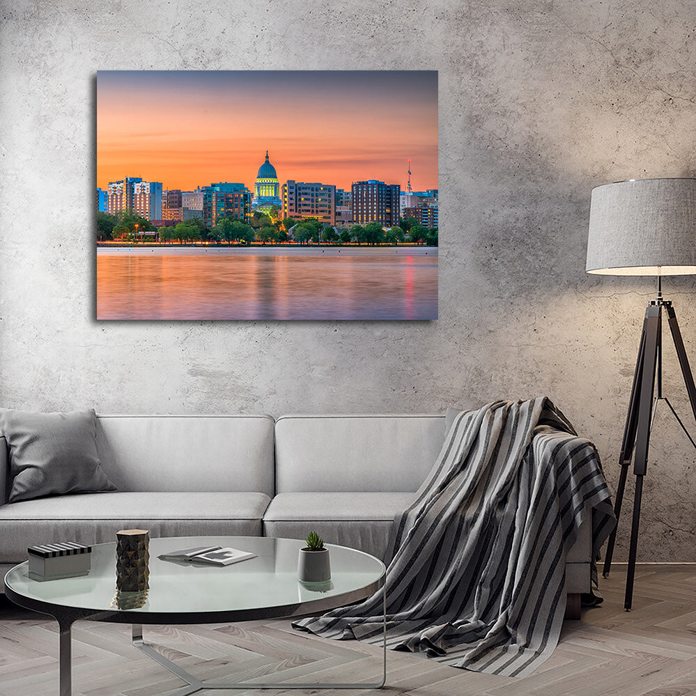 Madison Skyline At Dusk Wall Art