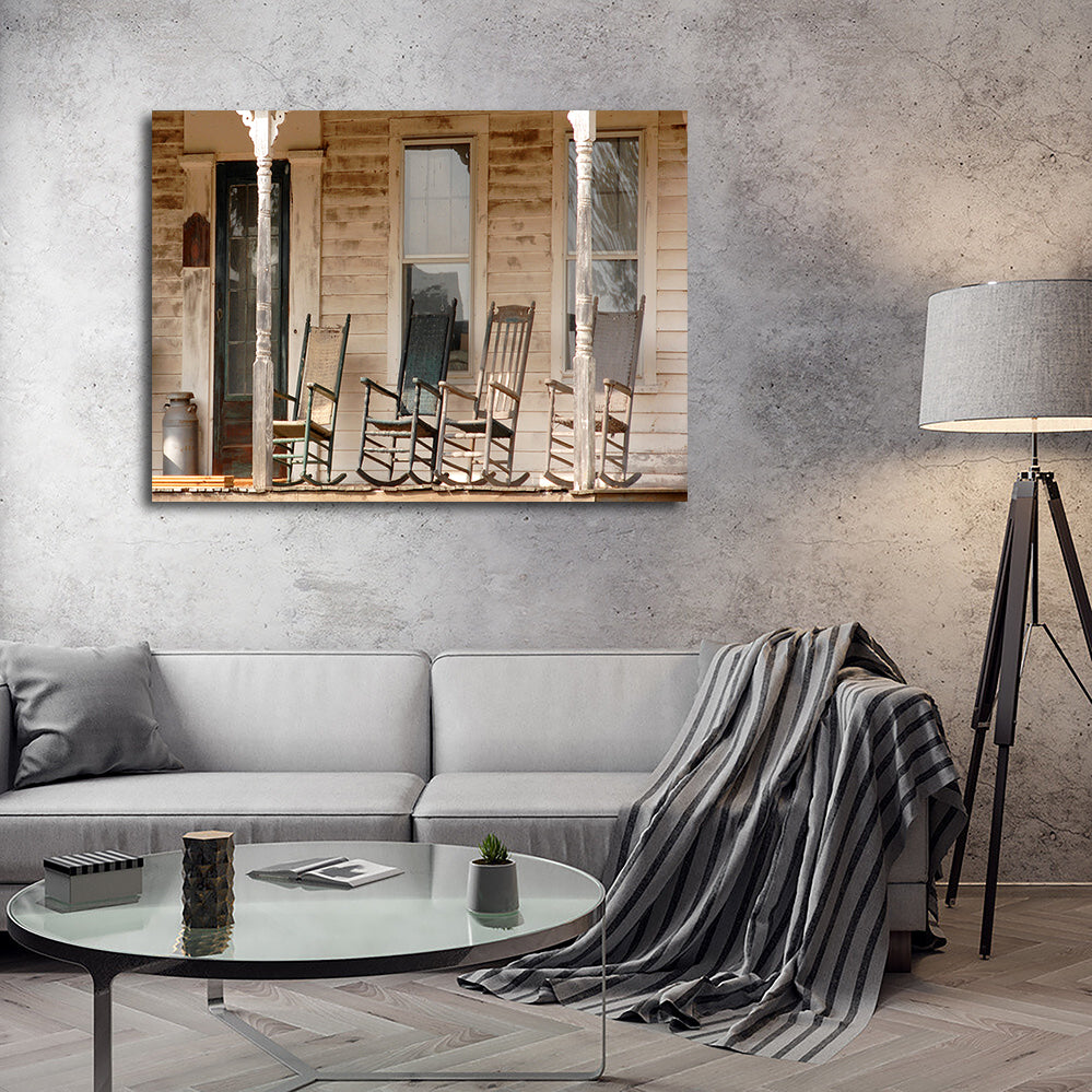 Antique Rocking Chairs in Rural Connecticut Wall Art