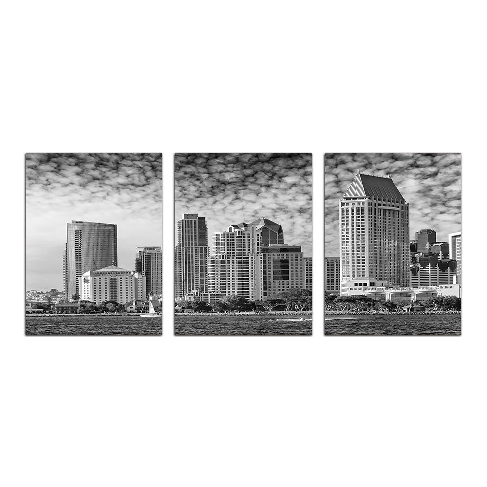 San Diego Monochrome Skyline Wall Art