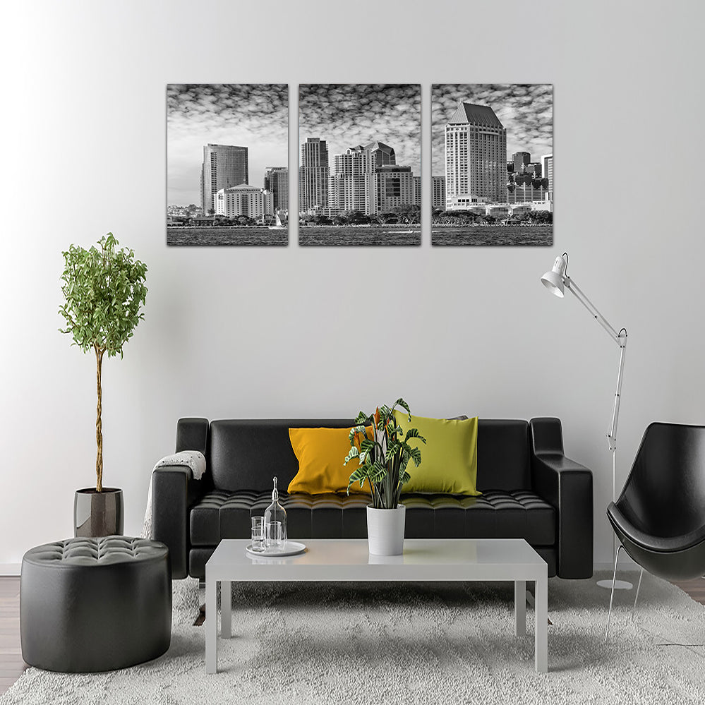 San Diego Monochrome Skyline Wall Art