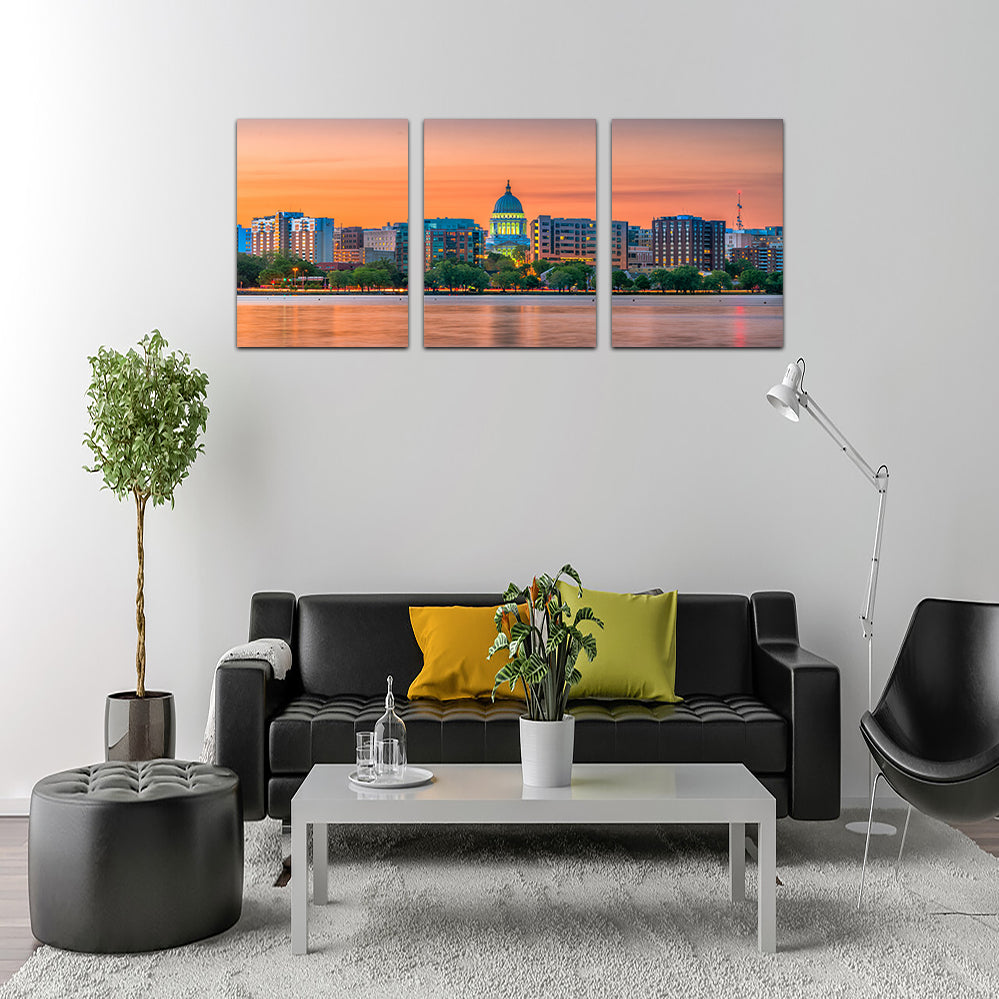 Madison Skyline At Dusk Wall Art
