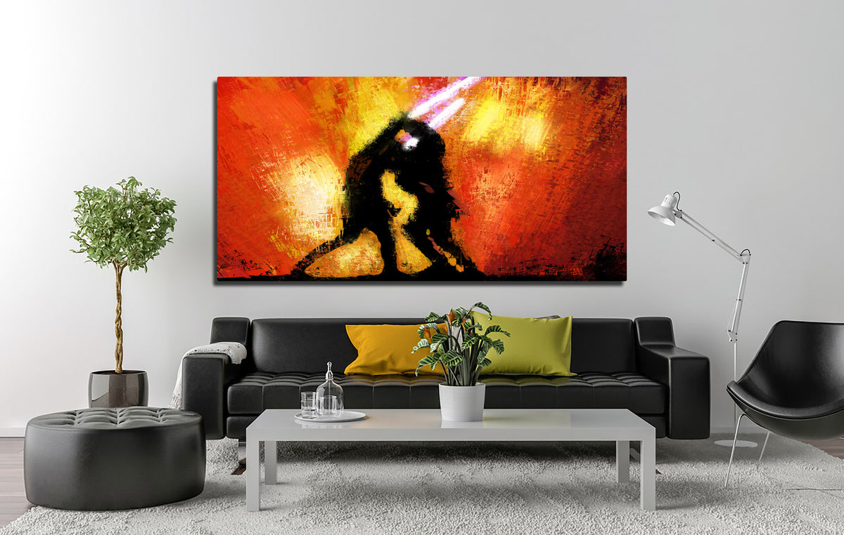 Obi Wan Vs Anakin Panoramic Wall Art