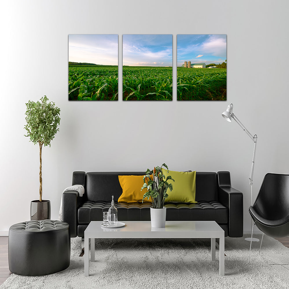 Wisconsin Dairy Farm By Field Of Corn Wall Art