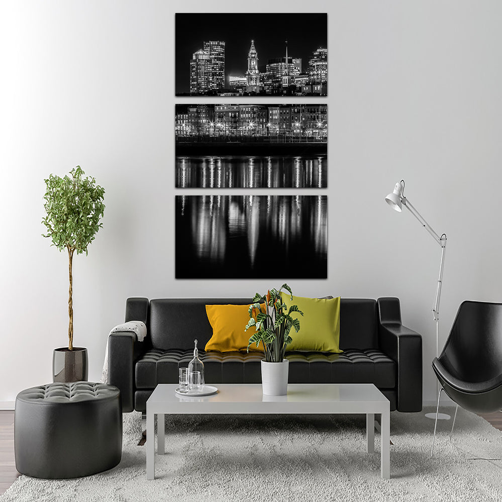 Boston Evening Skyline of North End Wall Art