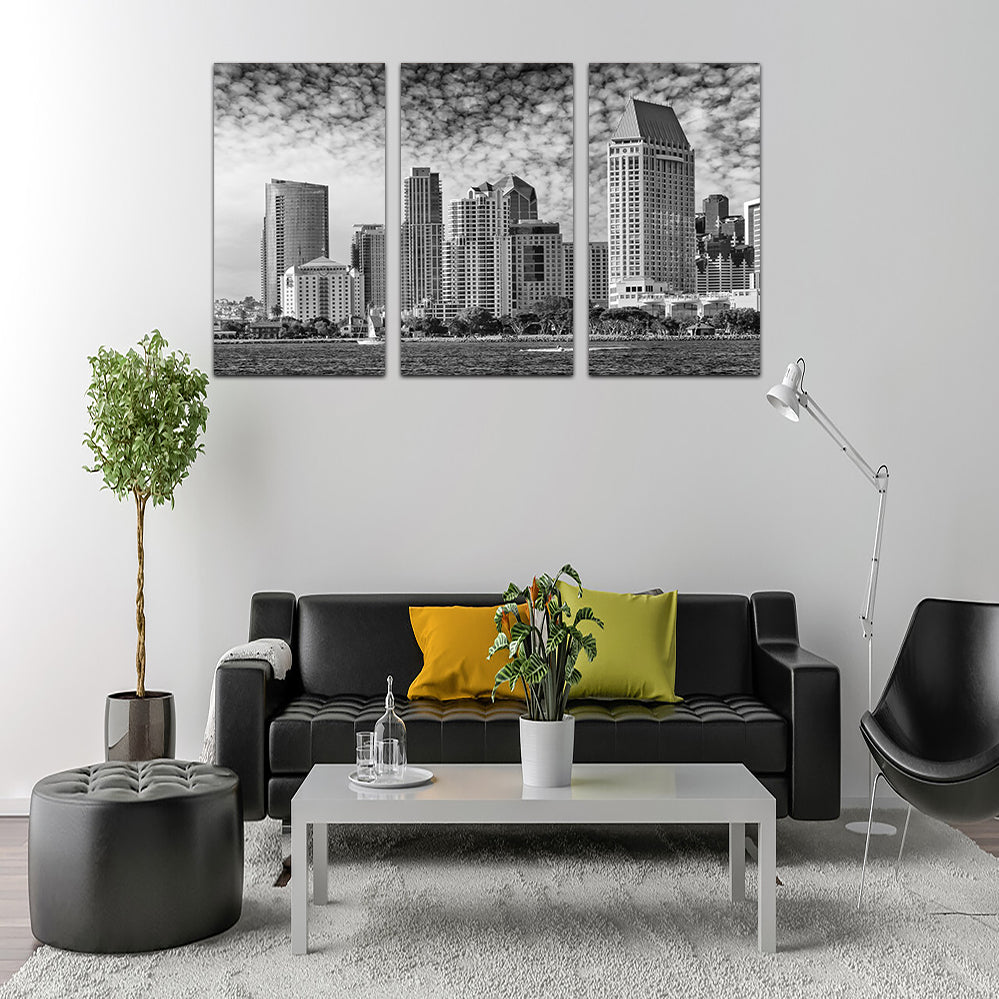 San Diego Monochrome Skyline Wall Art