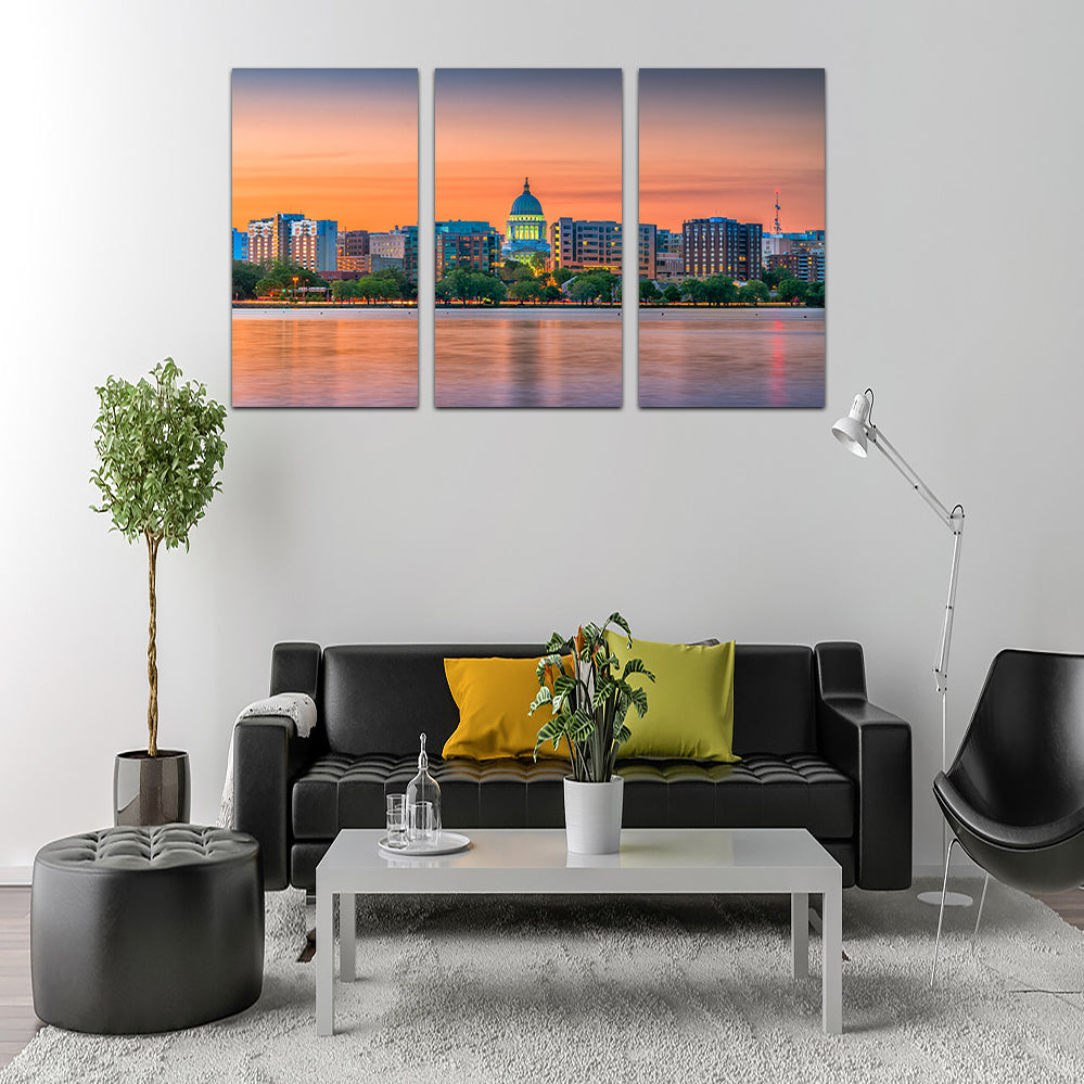 Madison Skyline At Dusk Wall Art