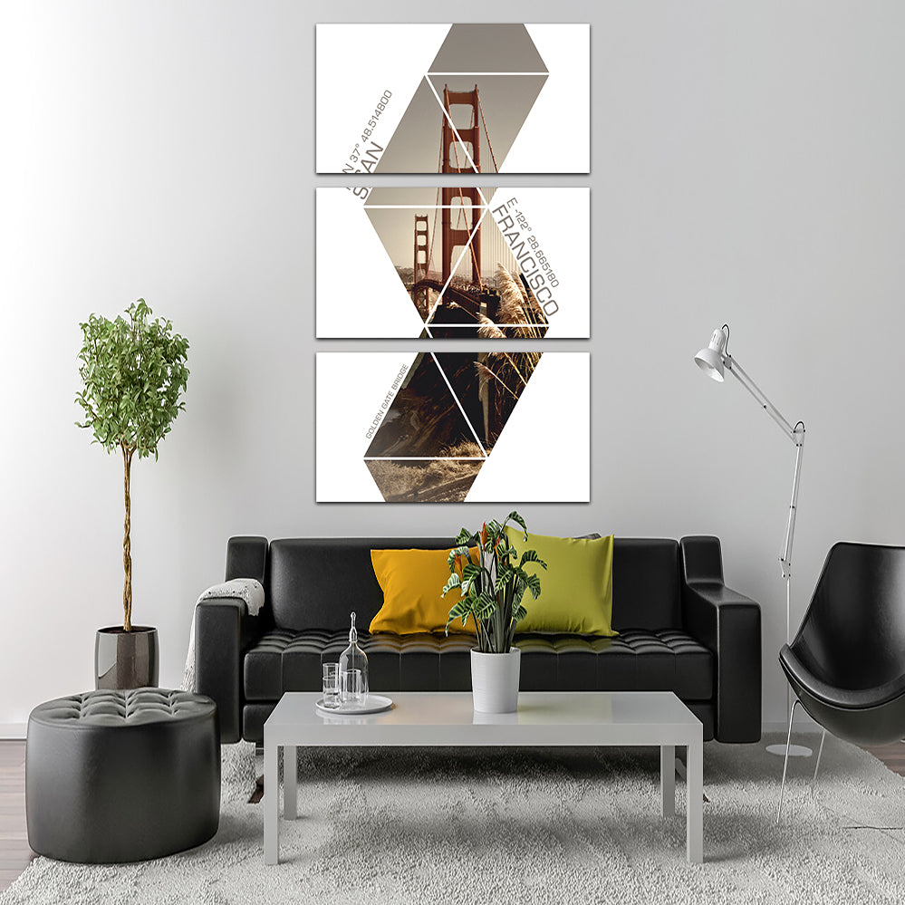 Coordinates San Francisco Golden Gate Bridge Wall Art