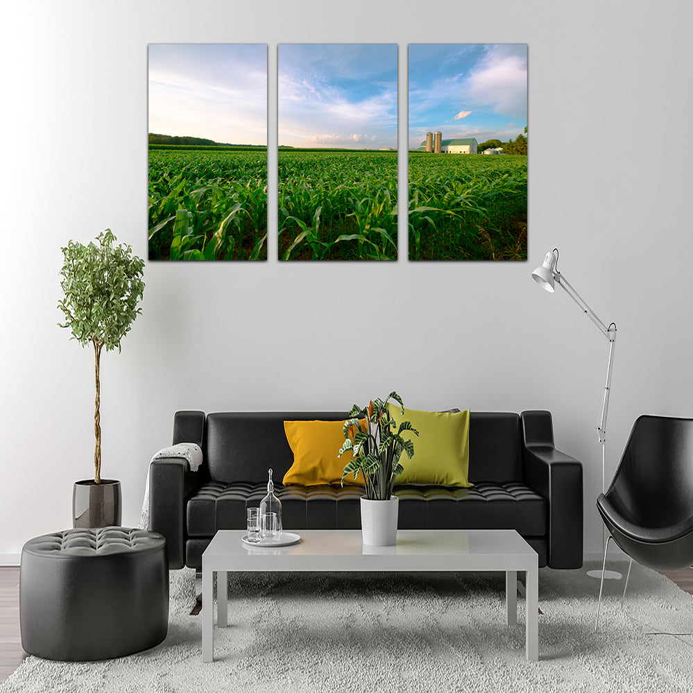 Wisconsin Dairy Farm By Field Of Corn Wall Art