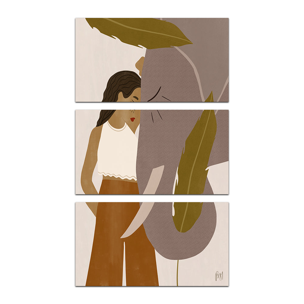 Girl And Elephant Wall Art